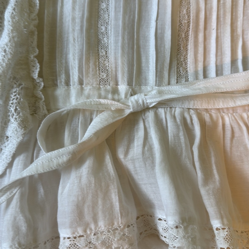 White Ruffled Pintuck Top - Picture 4 of 5